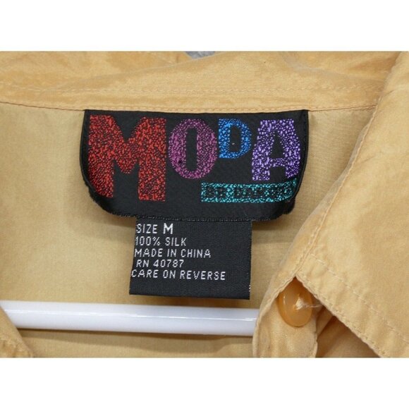 Vintage Moda BB Dakota Silk Fringe Shirt Womens Size M Western 80s Blouse retro‎ - Picture 4 of 8